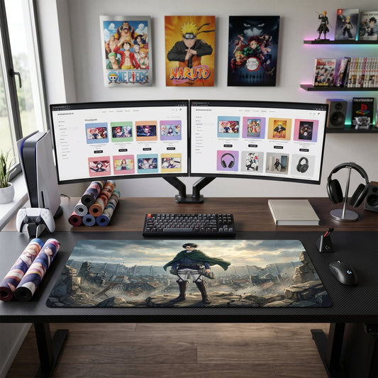 Eren anime mouse pad XL gaming desk mat Post Apocalyptic Cinematic Portrait 1