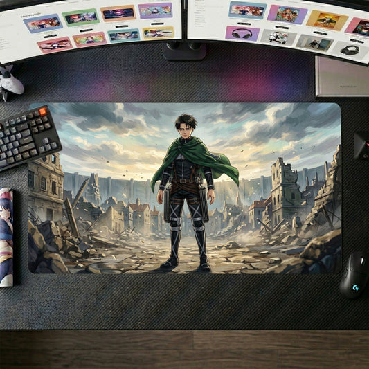 Eren anime mouse pad XL gaming desk mat Post Apocalyptic Ruin Landscape