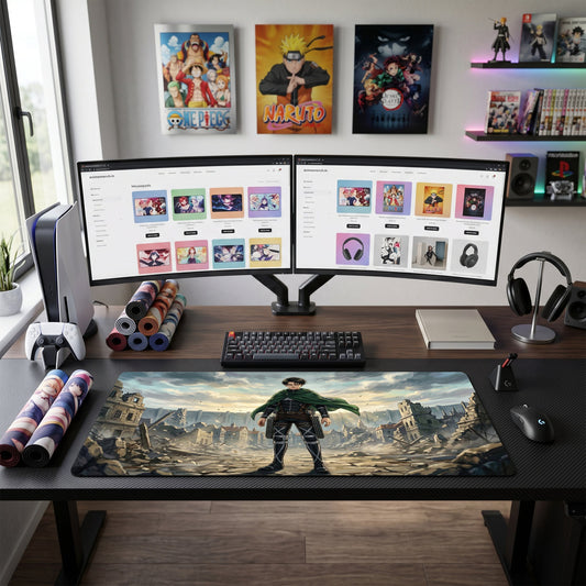 Eren anime mouse pad XL gaming desk mat Post Apocalyptic Ruin Landscape
