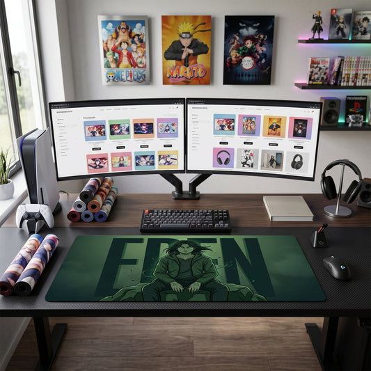 Eren anime mouse pad XL gaming desk mat Solo Dark Manga Portrait
