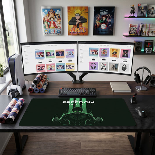 Eren anime mouse pad XL gaming desk mat Titan Transform Green Flare