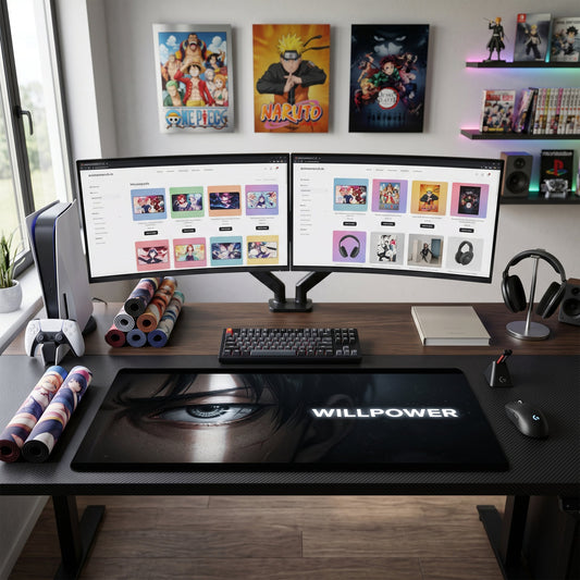 Eren anime mouse pad XL gaming desk mat Willpower Cinematic Eye Closeup