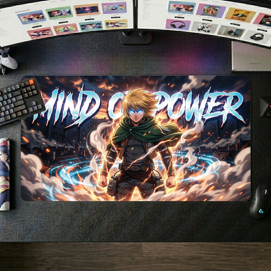 Eren anime mouse pad XL gaming desk mat Blaze Mind Power Cinematic