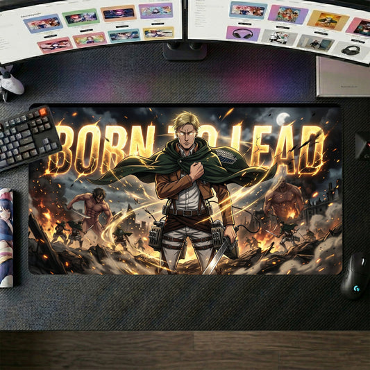 Eren anime mouse pad XL gaming desk mat Born To Lead Cinematic