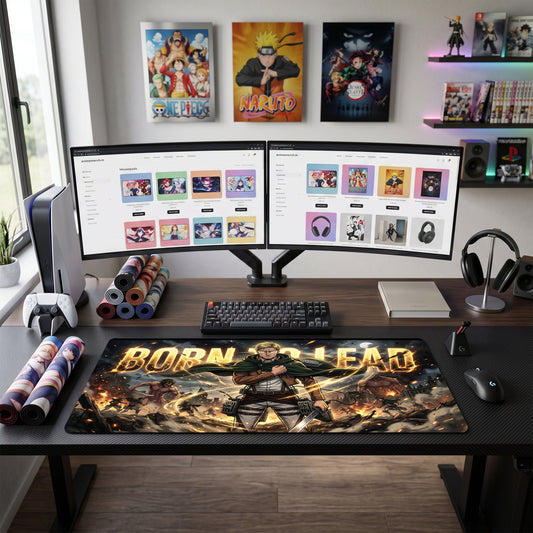 Eren anime mouse pad XL gaming desk mat Born To Lead Cinematic