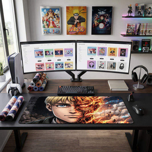 Eren anime mouse pad XL gaming desk mat Burning Titan Splatter Cinematic