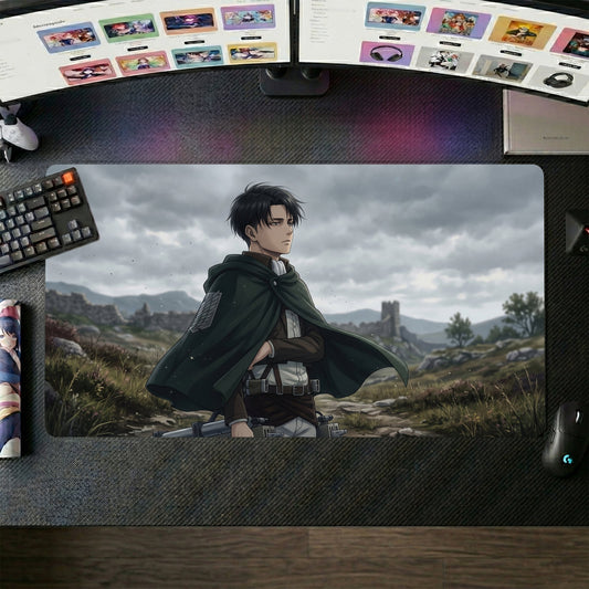 Eren anime mouse pad XL gaming desk mat Cinematic Landscape Dark Portrait