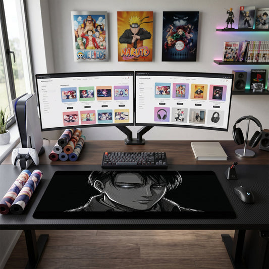 Eren anime mouse pad XL gaming desk mat Dark Portrait Cinematic