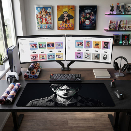 Eren anime mouse pad XL gaming desk mat Dark Portrait Cinematic 1