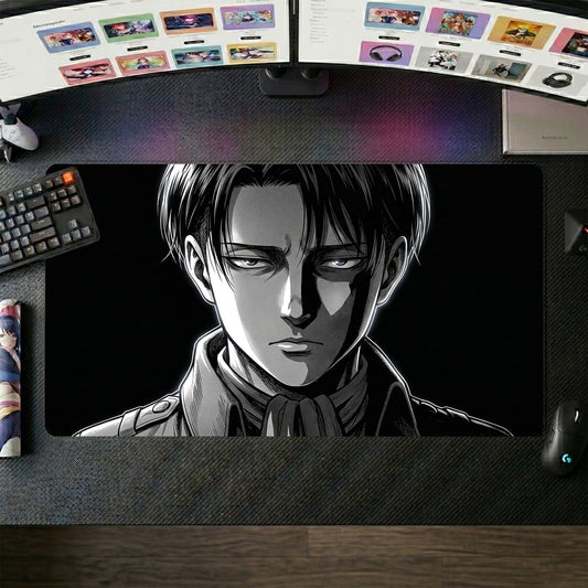 Eren anime mouse pad XL gaming desk mat Dark Portrait Manga Style