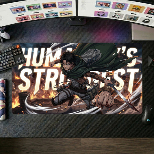 Eren anime mouse pad XL gaming desk mat Flame Sword Cinematic