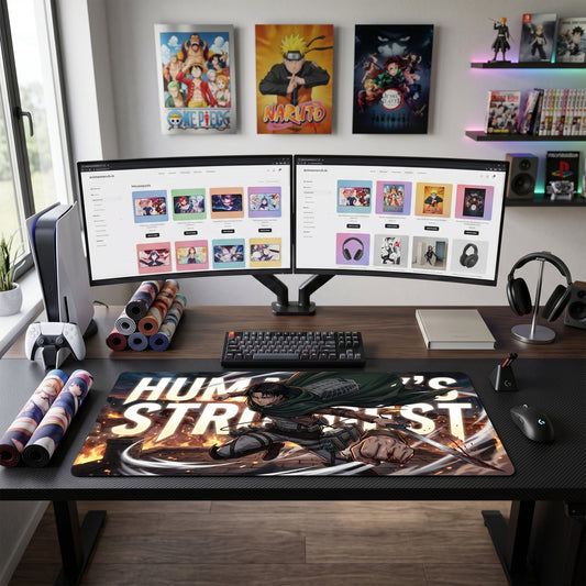 Eren anime mouse pad XL gaming desk mat Flame Sword Cinematic