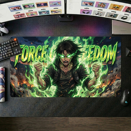 Eren anime mouse pad XL gaming desk mat Force Of Freedom Cinematic Flare