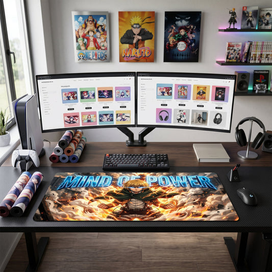 Eren anime mouse pad XL gaming desk mat Inferno Mind Of Power Cinematic