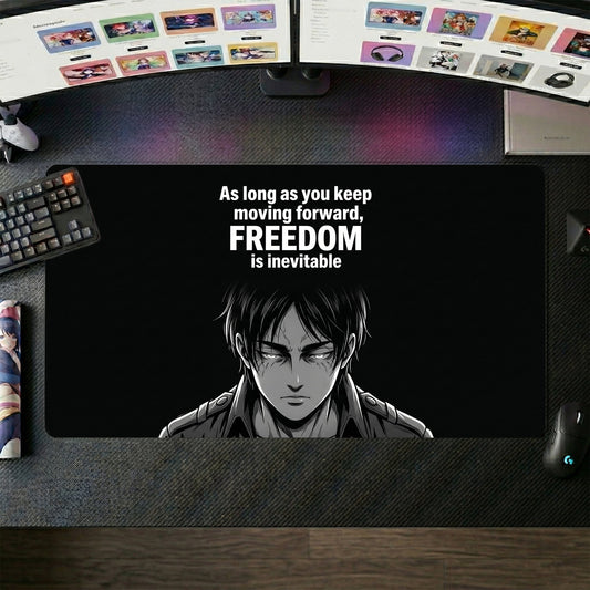 Eren anime mouse pad XL gaming desk mat Inspiring Quote Dark Manga