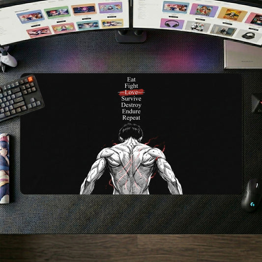 Eren anime mouse pad XL gaming desk mat Muscular Back Dark Cinematic