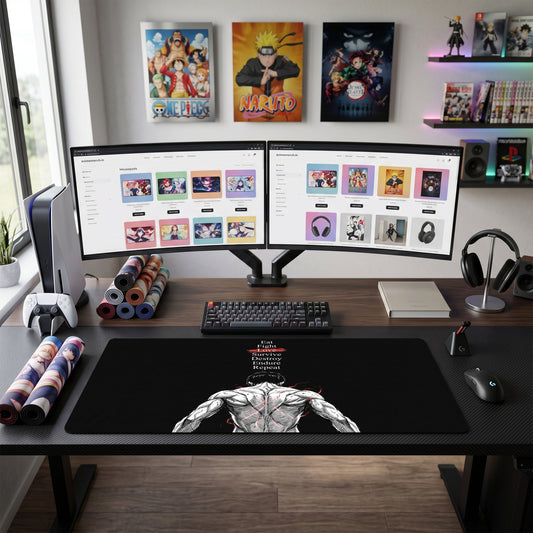Eren anime mouse pad XL gaming desk mat Muscular Back Dark Cinematic