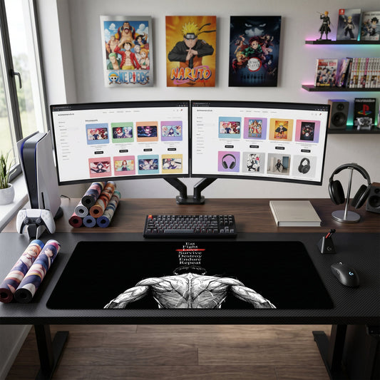 Eren anime mouse pad XL gaming desk mat Muscular Back Love Quote Cinematic