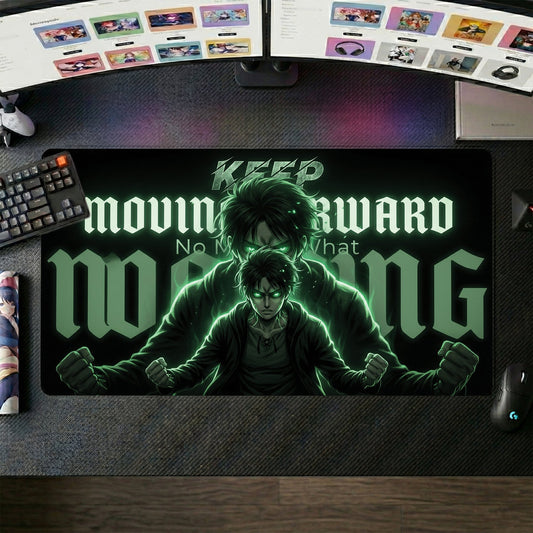 Eren anime mouse pad XL gaming desk mat Neon Glowing Dual Cinematic