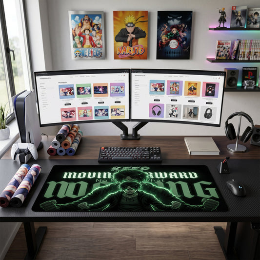 Eren anime mouse pad XL gaming desk mat Neon Glowing Dual Cinematic