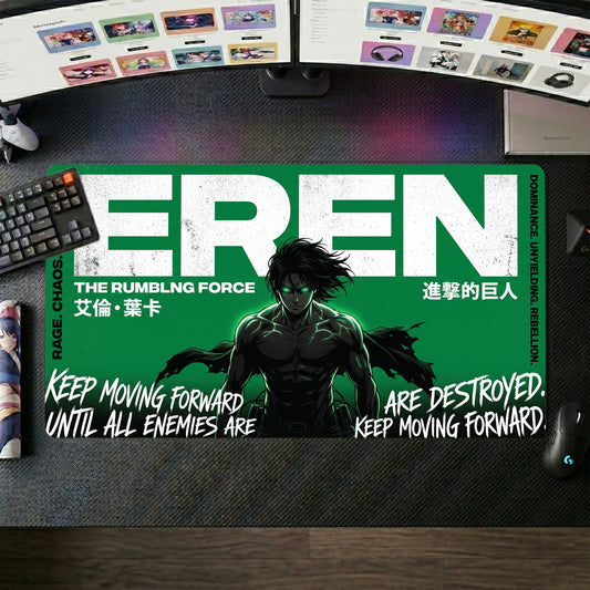 Eren anime mouse pad XL gaming desk mat Rumbling Force Cinematic