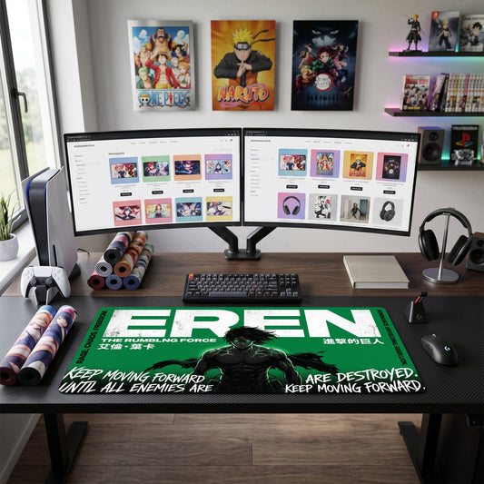 Eren anime mouse pad XL gaming desk mat Rumbling Force Cinematic