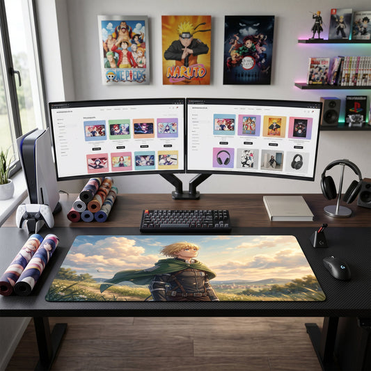 Eren anime mouse pad XL gaming desk mat Survey Cinematic Golden Horizon
