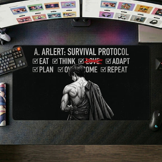 Eren anime mouse pad XL gaming desk mat Survival Protocol Cinematic