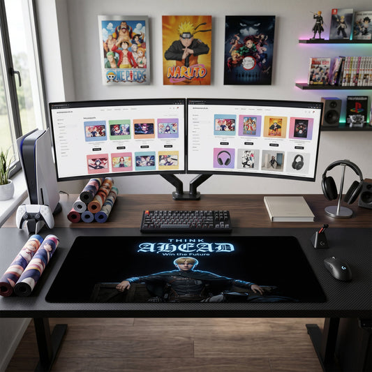 Eren anime mouse pad XL gaming desk mat Think Ahead Cinematic Portrait