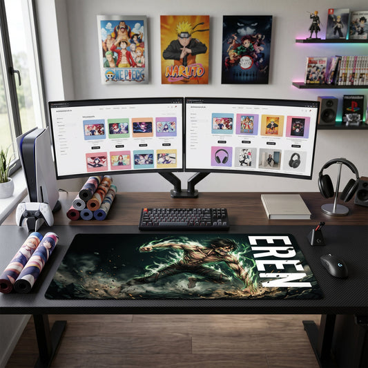 Eren anime mouse pad XL gaming desk mat Titan Shift Cinematic Flare