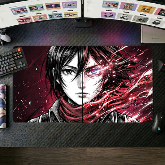Eren anime mouse pad XL gaming desk mat Titan Shift Cinematic Portrait