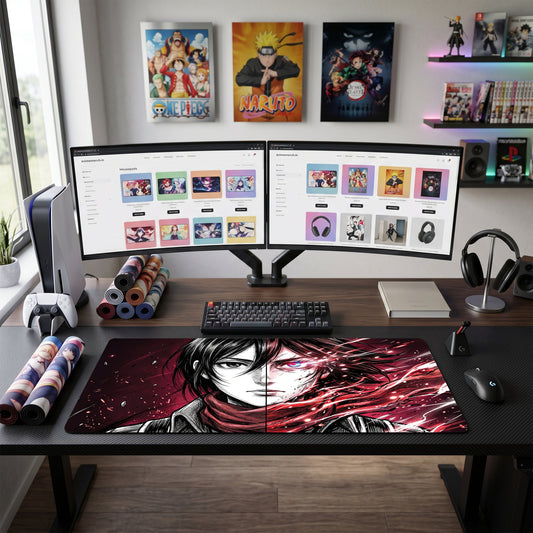 Eren anime mouse pad XL gaming desk mat Titan Shift Cinematic Portrait