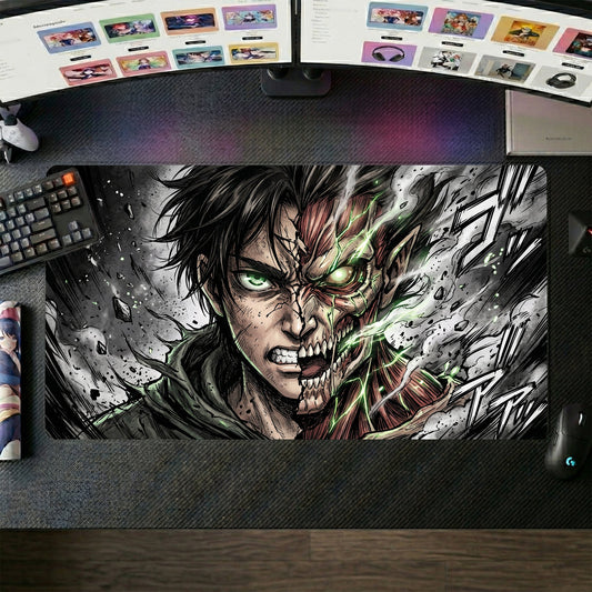 Eren anime mouse pad XL gaming desk mat Titan Transform Cinematic