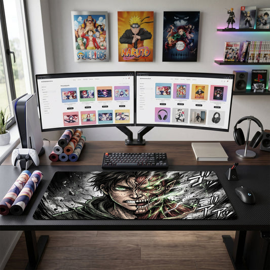 Eren anime mouse pad XL gaming desk mat Titan Transform Cinematic