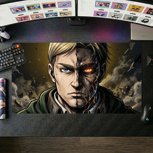 Eren anime mouse pad XL gaming desk mat Titan Transform Cinematic Portrait