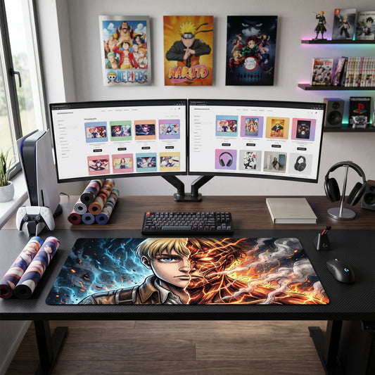 Eren anime mouse pad XL gaming desk mat Titan Transform Cinematic Split
