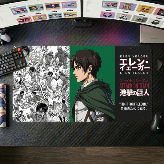 Eren Yeager anime mouse pad XL gaming desk mat Manga Collage Cinematic