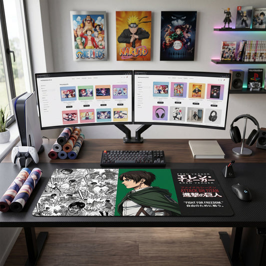 Eren Yeager anime mouse pad XL gaming desk mat Manga Collage Cinematic