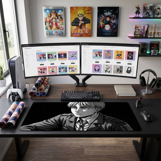 Eren anime mouse pad XL gaming desk mat Young Portrait Dark Manga
