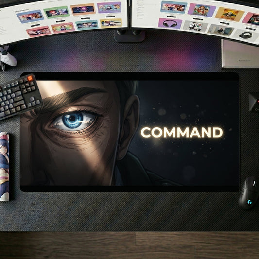 Erwin anime mouse pad XL gaming desk mat Command Cinematic Eye Portrait