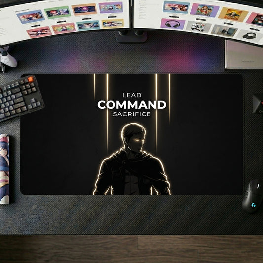 Erwin anime mouse pad XL gaming desk mat Lead Command Silhouette