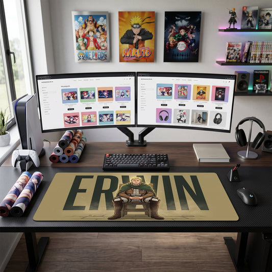 Erwin anime mouse pad XL gaming desk mat Sitting Heroic Portrait