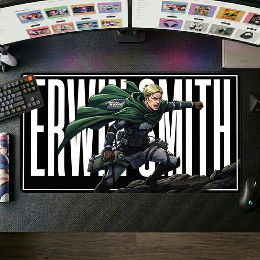 Erwin Smith anime mouse pad XL gaming desk mat Cinematic Action Pose 1