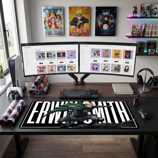 Erwin Smith anime mouse pad XL gaming desk mat Cinematic Action Pose 1