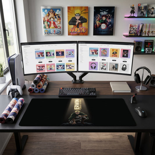 Erwin Smith anime mouse pad XL gaming desk mat Cinematic Spotlight Portrait