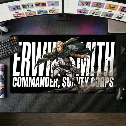Erwin Smith anime mouse pad XL gaming desk mat Commander Cinematic Portrait