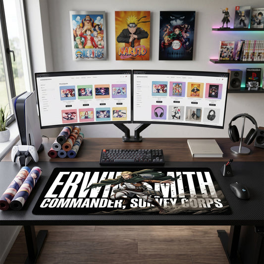 Erwin Smith anime mouse pad XL gaming desk mat Commander Cinematic Portrait