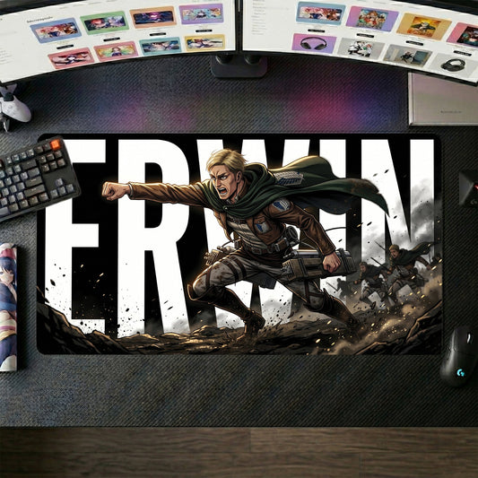 Erwin anime mouse pad XL gaming desk mat Soldier Charging Cinematic