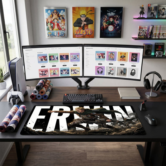 Erwin anime mouse pad XL gaming desk mat Soldier Charging Cinematic