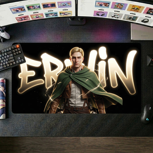 Erwin anime mouse pad XL gaming desk mat Spark Glowing Portrait